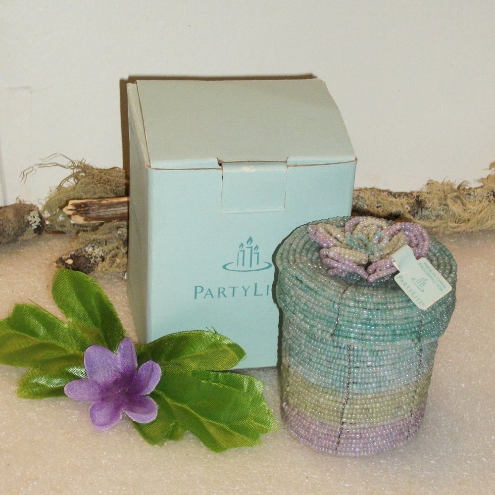 PARTYLITE NIB Lively Beaded Votive Holder New in Box #P8566 Candle Holder